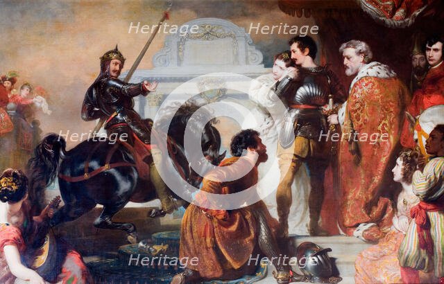 The Challenge Of Rodomont To Rogero, 1827. Creator: Henry Perronet Briggs.