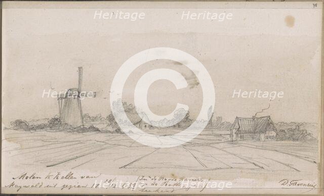 Mill in Kellen seen from Maywald, 1865. Creator: Arnoldus Dirk Felix Tavenraat.