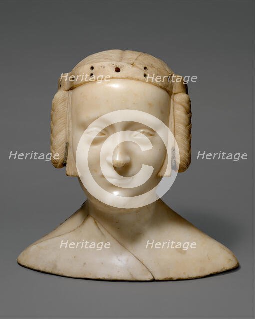 Tomb Effigy Bust of Marie de France (1327-41), daughter of Charles IV of France and..., ca. 1381. Creator: Jean de Liege.