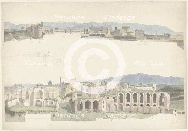 S. Giovanni E Paolo, The Villa Mattei and the Imperial Palaces, c.1809-c.1812. Creator: Josephus Augustus Knip.