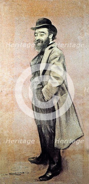 Portrait of Eliseo Meifren, Spanish painter. Charcoal drawing by Ramon Casas.