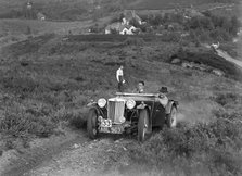 1936 MG TA of the Three Musketeers team taking part in the NWLMC Lawrence Cup Trial, 1937. Artist: Bill Brunell.