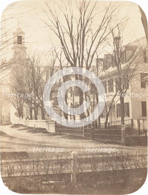 Dartmouth College Church, Professor Clement Long's House, President Nathan..., c. 1858. Creator: Herbert, Henry F.