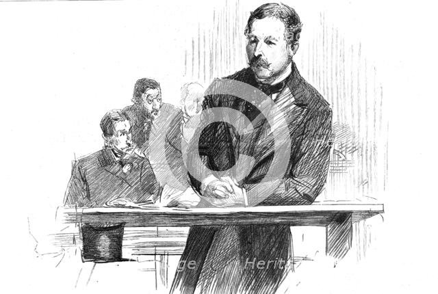 ''The Parnell Commission at the Royal Courts of Justice; Captain O'Shea in the Witness Box', 1888. Creator: Unknown.