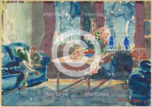 Self-Portrait: Interior of My New York Apartment, 1927. Creator: George Benjamin Luks.