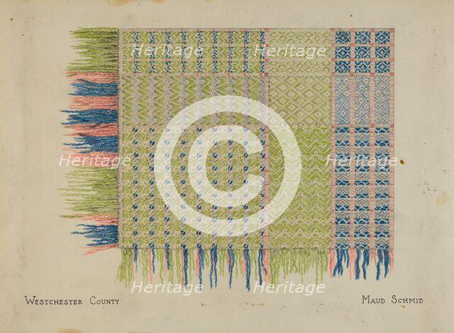 Handwoven Coverlet, c. 1936. Creator: Maud Schmid.