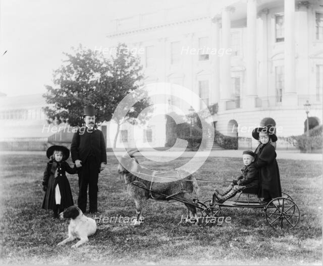 White House--Major Russell Harrison and Harrison children--Baby McKee and sister..., c1889 - 1893. Creator: Frances Benjamin Johnston.