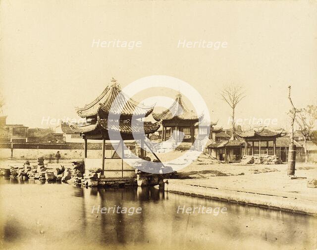 Pavilion and Commericial Building at Water's Edge, 1860. Creator: Felice Beato.