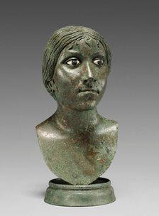 Miniature Portrait Bust of a Woman, 25 B.C.-A.D. 25. Creator: Unknown.