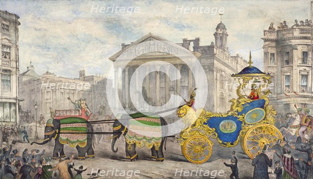 Edwin Hughes passing the Royal Exchange, City of London, 1847. Artist: Anon