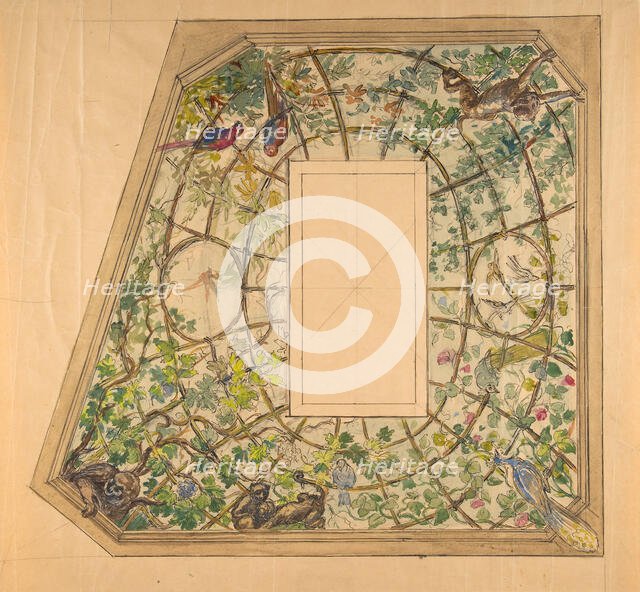 Design for a ceiling decoration, 19th century. Creator: Anon.