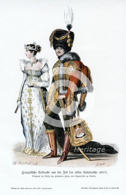 French court dress of the time of the first Empire, (1807). Artist: Unknown