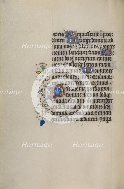 Decorated Text Page; Book of Hours, about 1450-1455. Creator: Unknown.