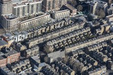 Terraced houses along Larcom Street, Walworth, London, 2018. Creator: Historic England Staff Photographer.