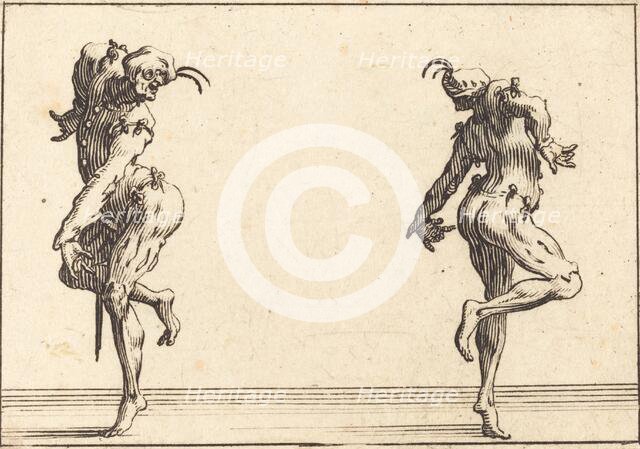 Two Pantaloons Dancing, c. 1617. Creator: Jacques Callot.