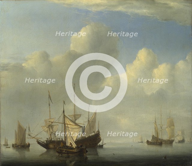 A Dutch Ship coming to Anchor, 1657. Artist: Velde, Willem van de, the Younger (1633-1707)