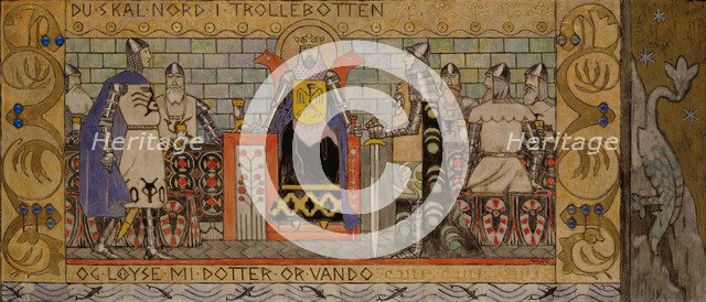 Åsmund in the King's Hall. Artist: Munthe, Gerhard (1849-1929)