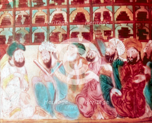 Scholars in the Abode of Wisdom, a science academy, Baghdad, Iraq, 14th century. Artist: Unknown