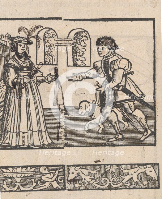 New Modelbüch allen Nägerin u. Sydenstickern (title page verso, 1v), 1556. Creator: Hans Hoffman.