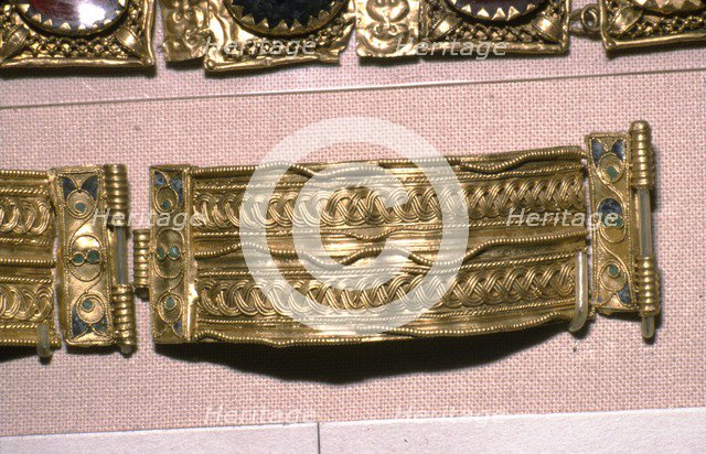 Detail of a Roman Gold Bracelet found at Newgrange, County Meath, 4th century.  Artist: Unknown.