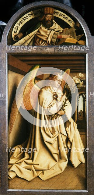 The Ghent Altarpiece. Adoration of the Mystic Lamb: The Archangel Gabriel, 1432. Creator: Eyck, Jan van (1390-1441).