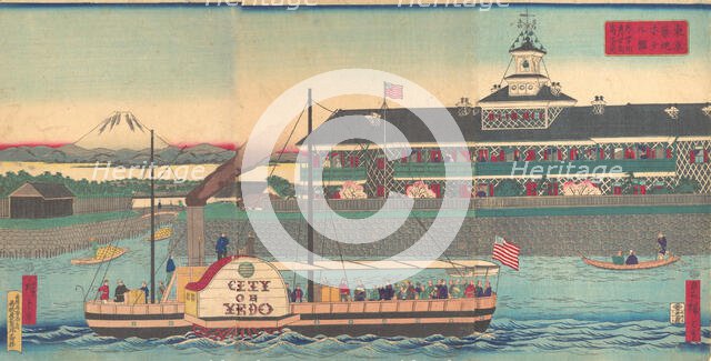 The Tsukiji Hotel in Tokyo (Tokyo Tsukiji hoteru kan), 5th month, 1870. Creator: Utagawa Hiroshige III.