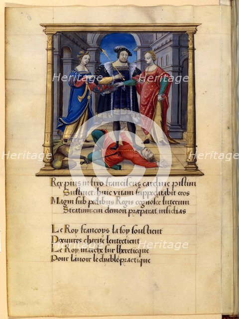 The king crushing the heresy, ca 1531.