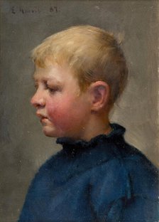 Head Of A Fisher Boy, 1887. Creator: Edwin Harris.