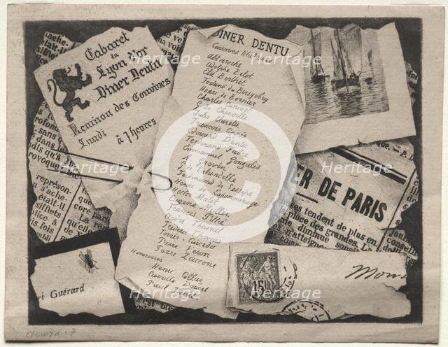 Dinner Invitation, c. 1882. Creator: Henri Charles Guérard (French, 1846-1897).