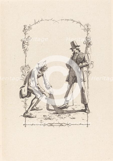 Peter Schlemihl Sells His Shadow, 1836. Creator: Adolf Schrödter.