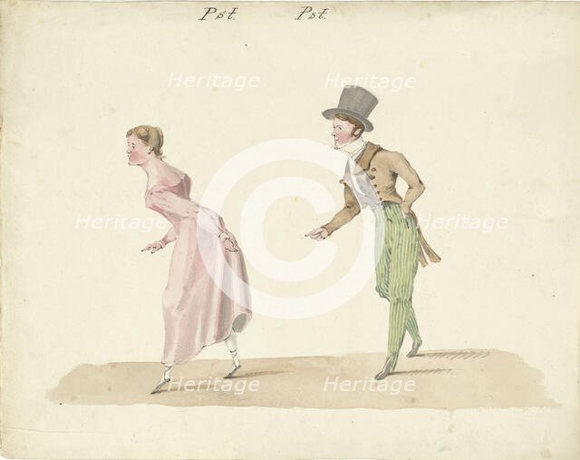 Dancing couple, 1811-1873. Creator: Pieter van Loon.