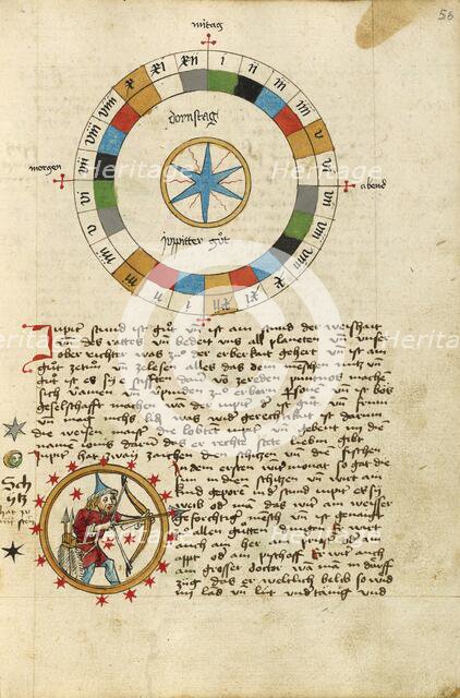 Diagram for Thursday: Sagittarius, shortly after 1464. Creator: Unknown.