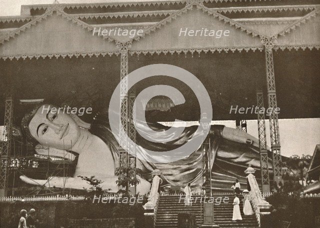 'Gigantic Reclining Figure of Buddha, Pegu', 1900. Creator: Unknown.