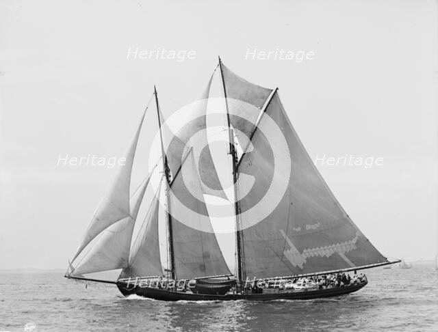 James W. Parker, two masted schooner, (1907?). Creator: Nathaniel Stebbins.