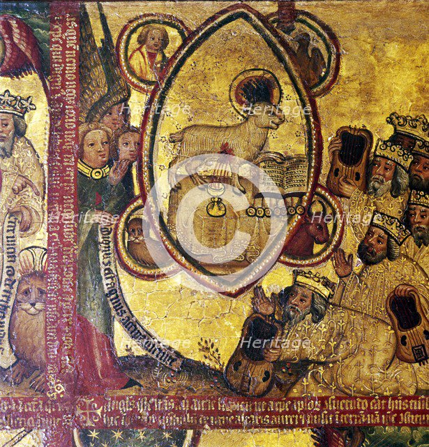 The Lamb, holding the book of the Seven Seals, adored by the Elders, 14th-15th century. Artist: Master Bertram of Hamburg.