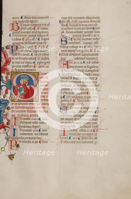 Initial S: Bust Portrait of a Man Holding his Hand to his Cheek, early 15th century. Creator: Cristoforo Cortese.