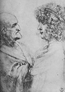 'An Old Man and a Youth Facing One Another', c1480 (1945). Artist: Leonardo da Vinci.