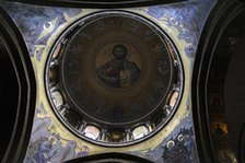 Mosaic of Christ Pantocrator, Basilica of the Holy Sepulchre,Jerusalem, Israel, 2014.  Creator: LTL.