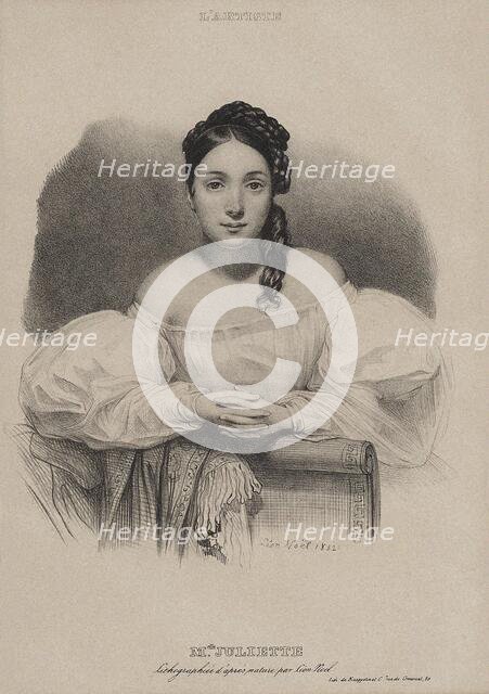 Portrait of Juliette Drouet (1806-1883), 1832. Creator: Noël, Léon (1807-1884).