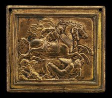 Battle Scene, in a Rectangular Frame, 1505/1510. Creator: Moderno.