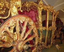 Empress Elisabeth Petrovna's Royal Coach, 1754. Artist: Drillerosse, A. (active Mid of 18th cen.)