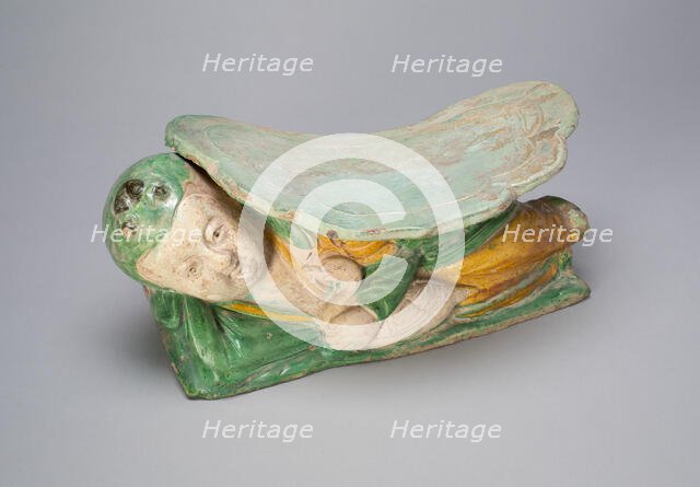 Pillow with Boy Supporting a Cloud-Shaped Headrest, Jin dynasty (1115-1234). Creator: Unknown.