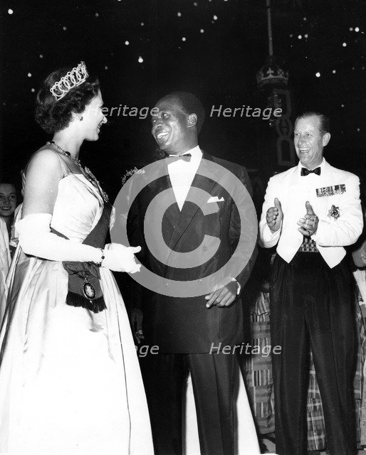 Queen Elizabeth II with Dr Kwame Nkrumah at a gala ball, Accra, Ghana, c1960s. Creator: Unknown.