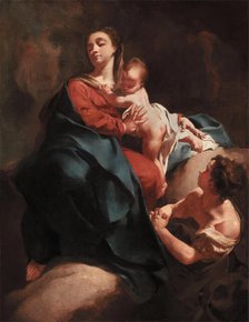 Madonna and Child with an Adoring Figure, between 1715 and 1718. Creator: Giovanni Battista Piazzetta.
