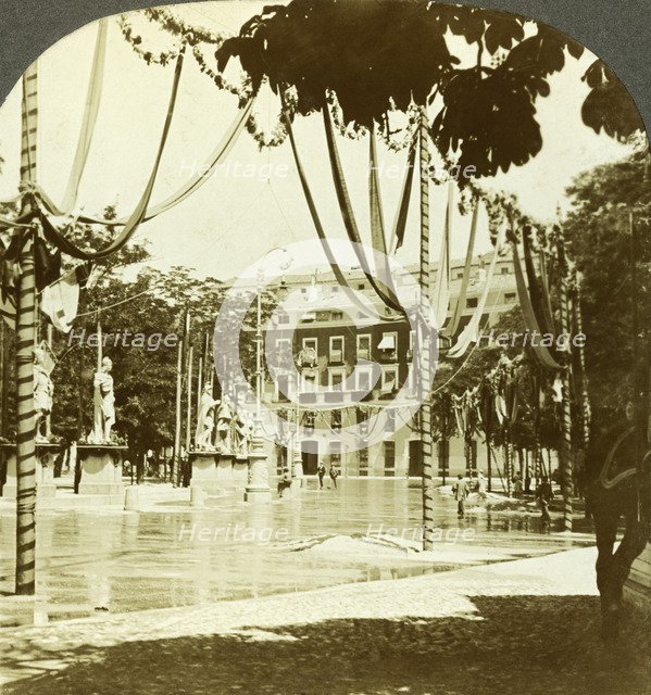 Decorations, Plaza de Oriente, Madrid, Spain.Artist: Excelsior Stereoscopic Tours