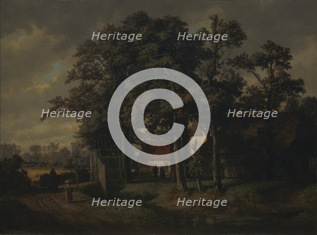 Farm in Merksem, 1863. Creator: Gustave Louis Marie Pieron.