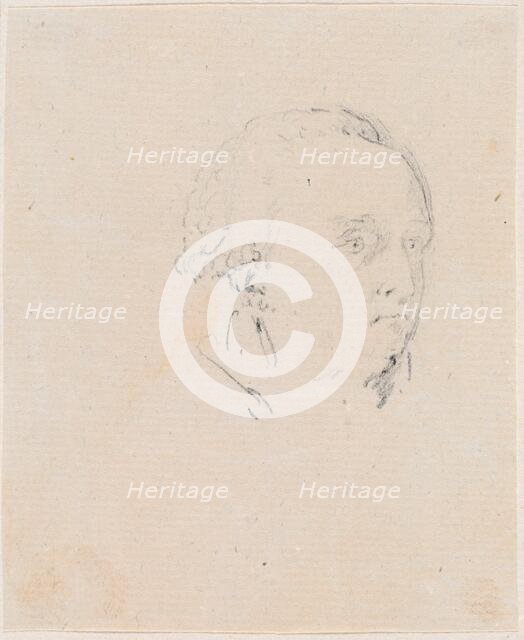 Head of a Man, probably c. 1754/1765. Creator: Hubert Robert.