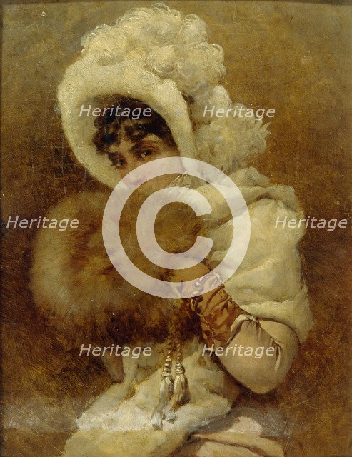 Girl with a Muff, 1884. Artist: Makovsky, Vladimir Yegorovich (1846-1920)
