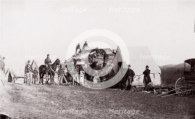 Building Winter Quarters, 1861-65. Creator: Unknown.