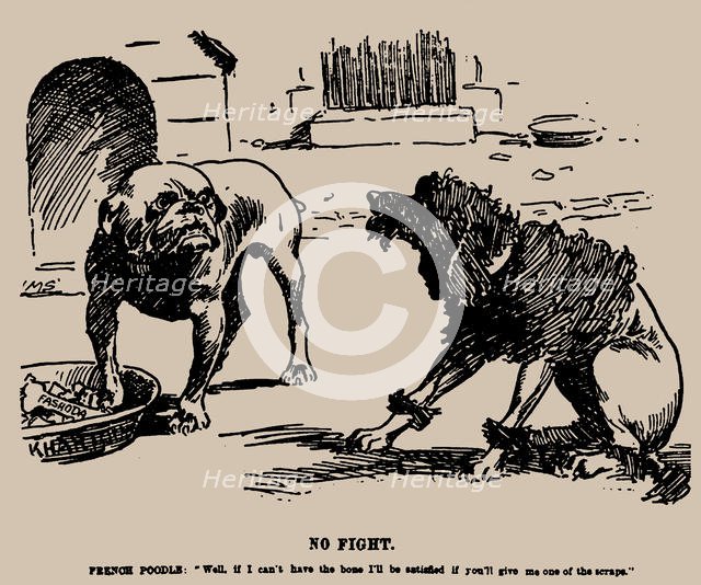 No Fight. Cartoon on the Fashoda Incident, 1898. Creator: Staniforth, Joseph Morewood (1864-1921).